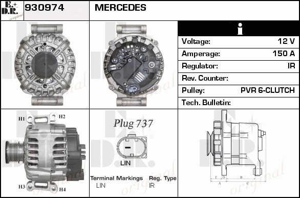 EDR 930974 Alternator 930974