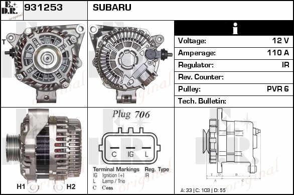 EDR 931253 Alternator 931253