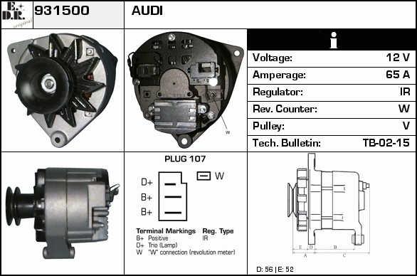 EDR 931500 Alternator 931500