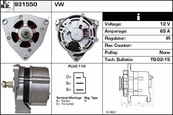 EDR 931550 Alternator 931550