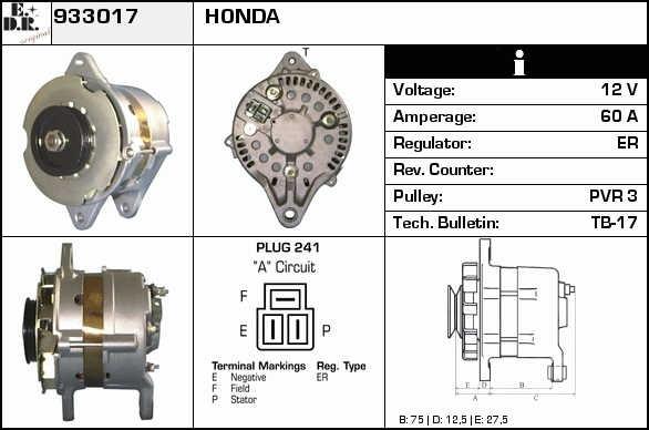 EDR 933017 Alternator 933017