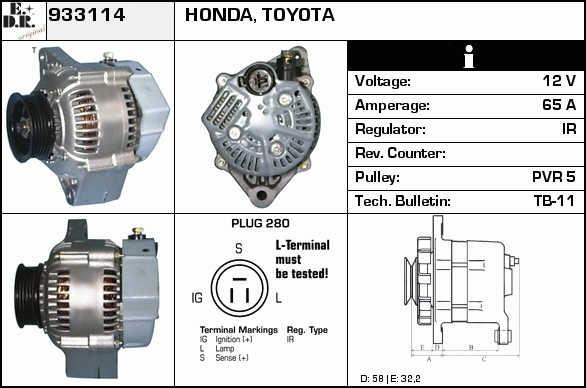 EDR 933114 Alternator 933114