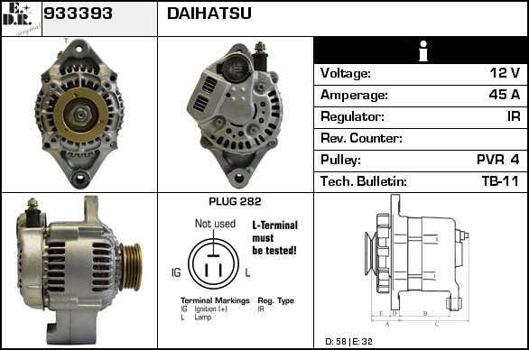 EDR 933393 Alternator 933393