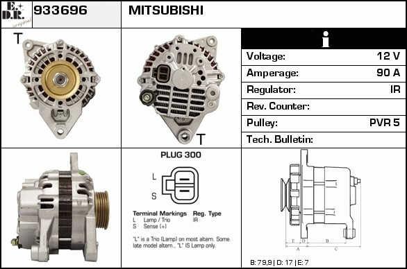 EDR 933696 Alternator 933696