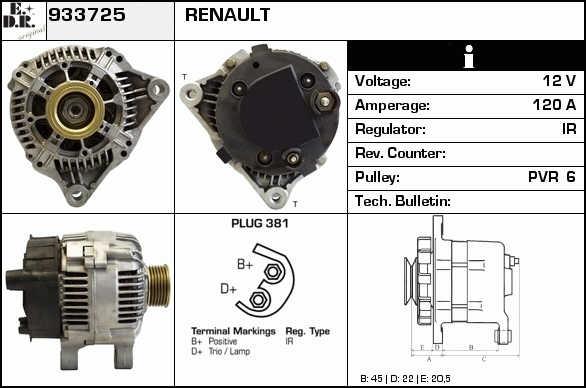 EDR 933725 Alternator 933725