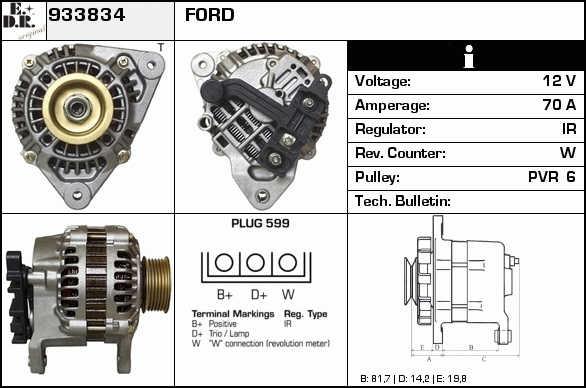 EDR 933834 Alternator 933834