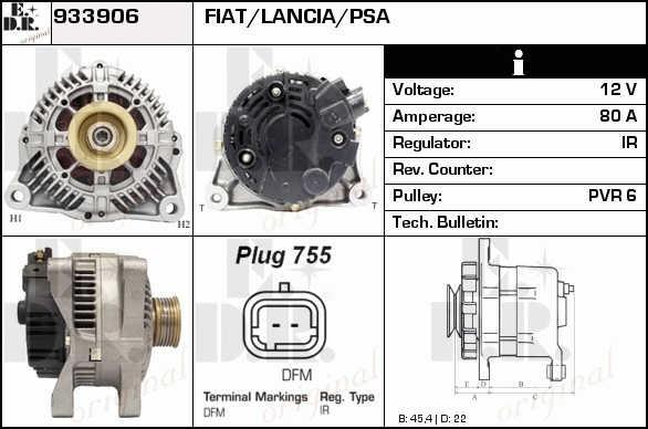 EDR 933906 Alternator 933906