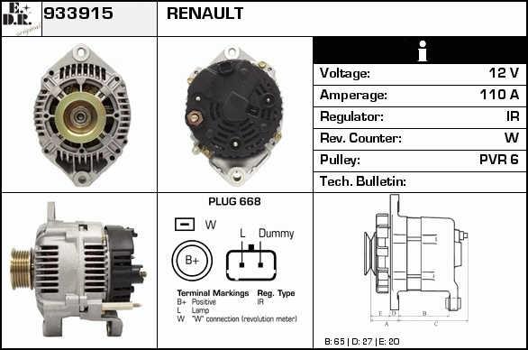 EDR 933915 Alternator 933915