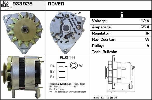 EDR 933925 Alternator 933925