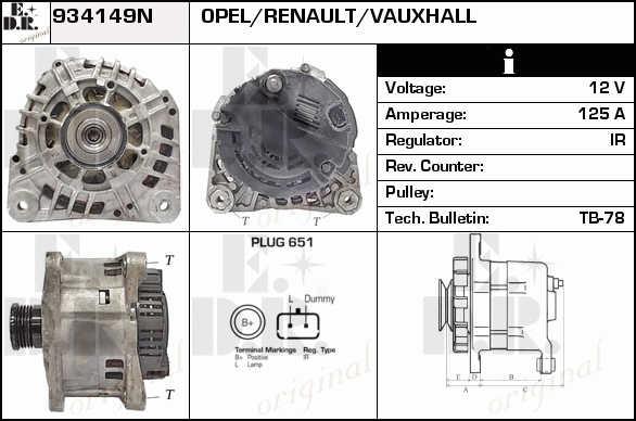 EDR 934149N Alternator 934149N