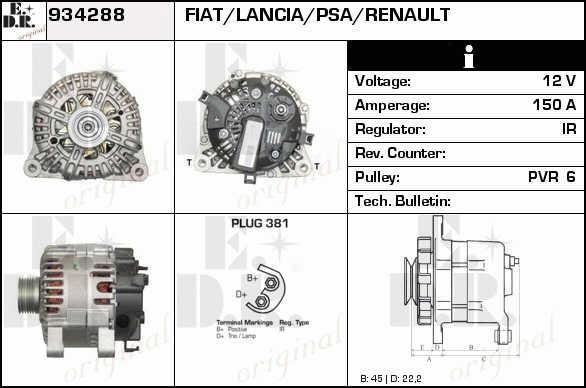 EDR 934288 Alternator 934288