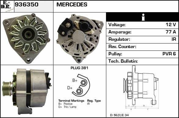 EDR 936350 Alternator 936350