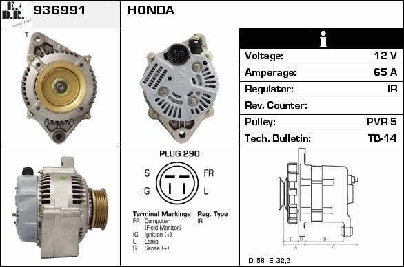 EDR 936991 Alternator 936991