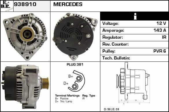 EDR 938910 Alternator 938910