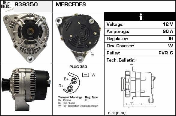 EDR 939350 Alternator 939350