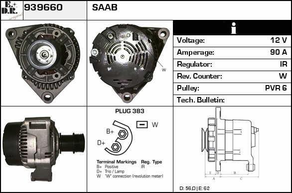 EDR 939660 Alternator 939660