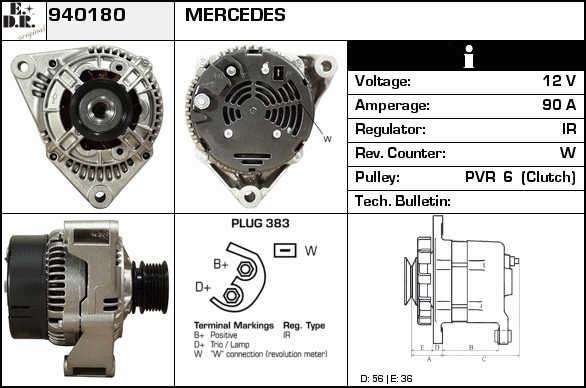 EDR 940180 Alternator 940180