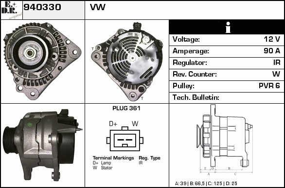 EDR 940330 Alternator 940330