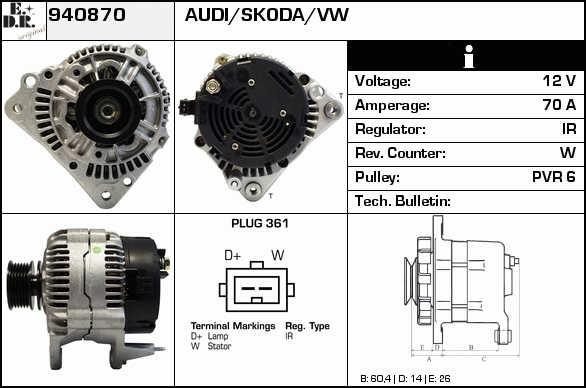 EDR 940870 Alternator 940870