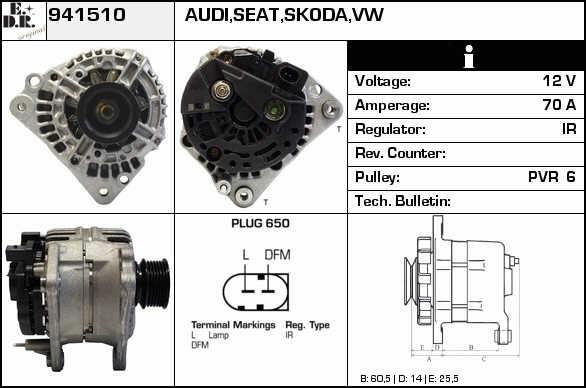 EDR 941510 Alternator 941510