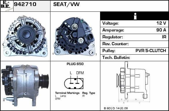 EDR 942710 Alternator 942710