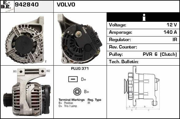 EDR 942840 Alternator 942840