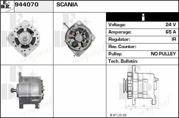 EDR 944070 Alternator 944070