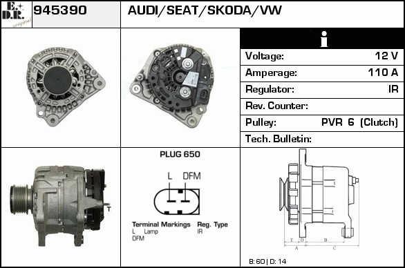 EDR 945390 Alternator 945390