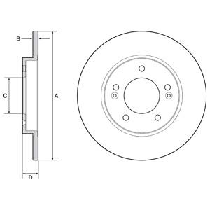 Brake disc KIA Pro Cee'D (Kia Pro Cee'D): BG4949C Delphi Brake disk