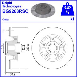 Delphi BG9268RSC Brake Disc BG9268RSC