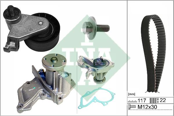 INA 530 0735 30 TIMING BELT KIT WITH WATER PUMP 530073530
