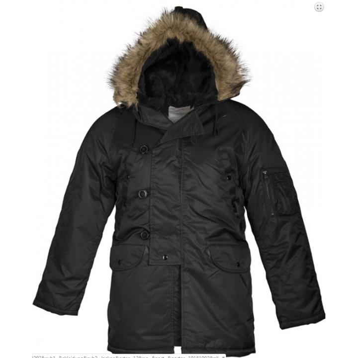 Mil-tec 10181002-L Jacket Alaska N3B black, L 10181002L