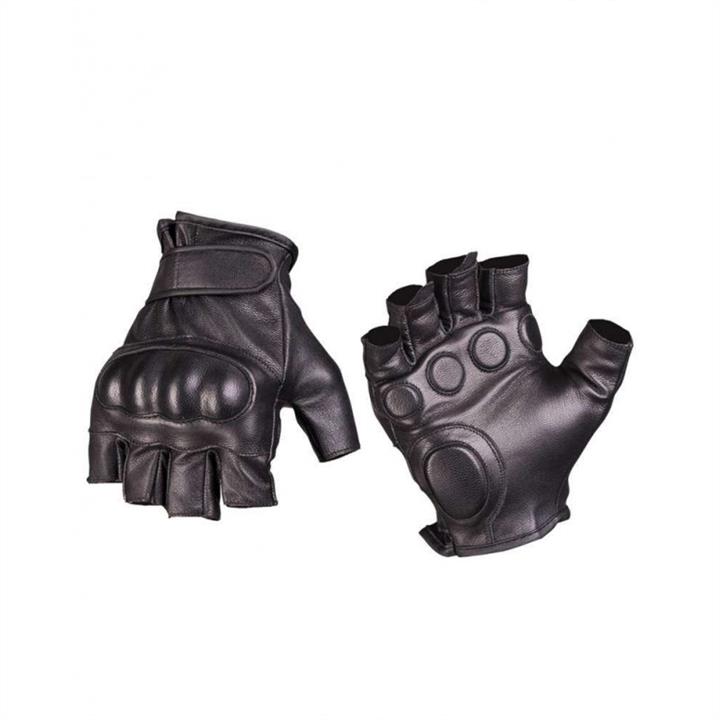 Mil-tec 12504502-L Leather tactical fingerless gloves black, L 12504502L