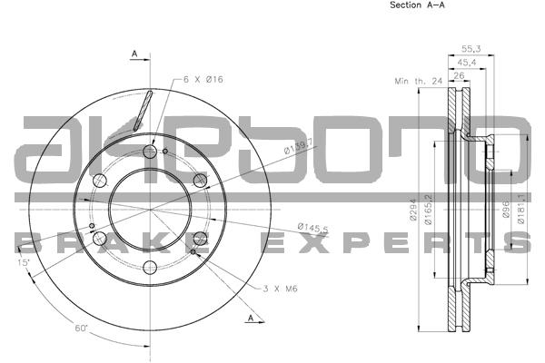 Akebono BN-1294 Brake disk BN1294