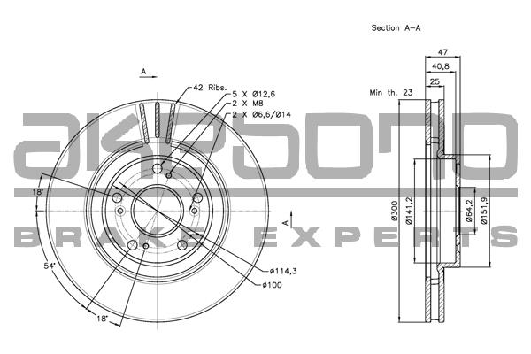 Akebono BN-1194 Front brake disc ventilated BN1194