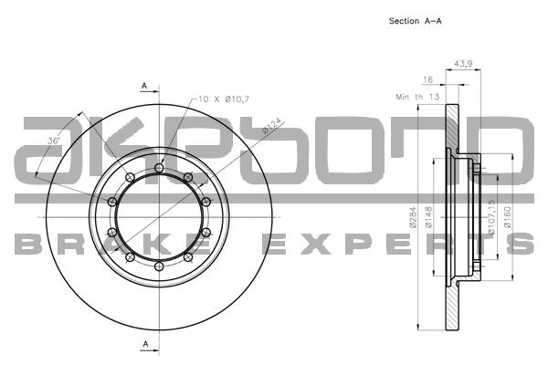 Akebono BN-0640 Brake disk BN0640