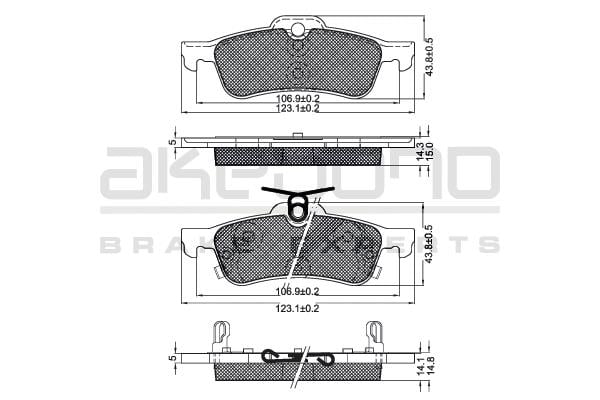 Akebono AN-987K Brake Pad Set, disc brake AN987K