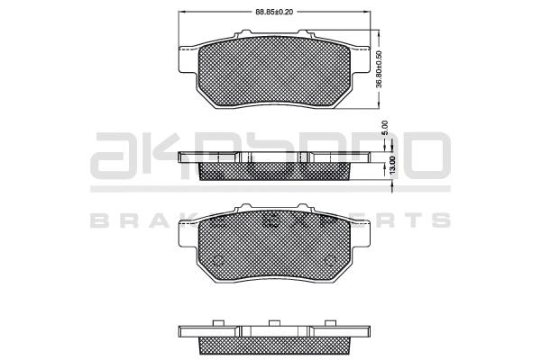 Akebono AN-985K Brake Pad Set, disc brake AN985K
