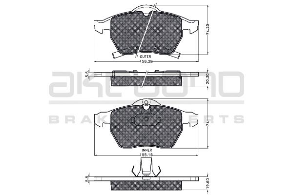Akebono AN-984K Brake Pad Set, disc brake AN984K