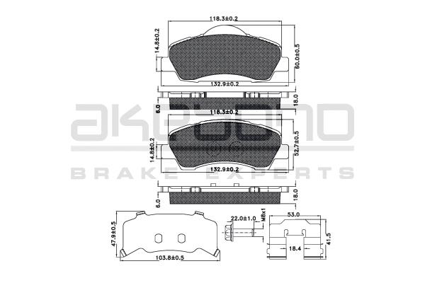 Akebono AN-980K Brake Pad Set, disc brake AN980K