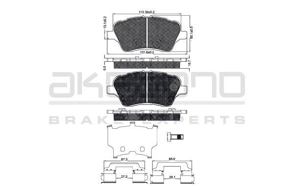 Akebono AN-979K Brake Pad Set, disc brake AN979K