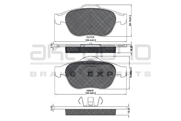 Akebono AN-967K Brake Pad Set, disc brake AN967K