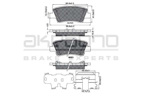 Akebono AN-965K Brake Pad Set, disc brake AN965K