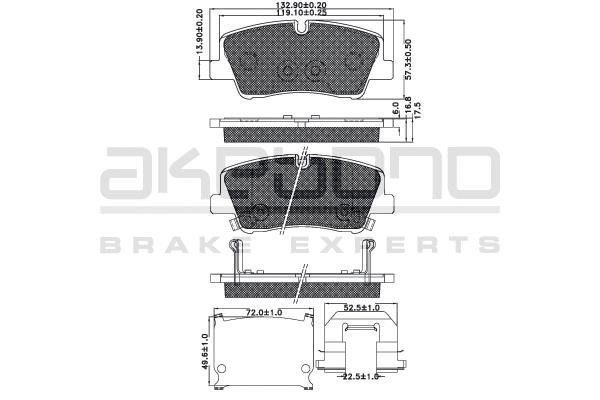 Akebono AN-957K Brake Pad Set, disc brake AN957K