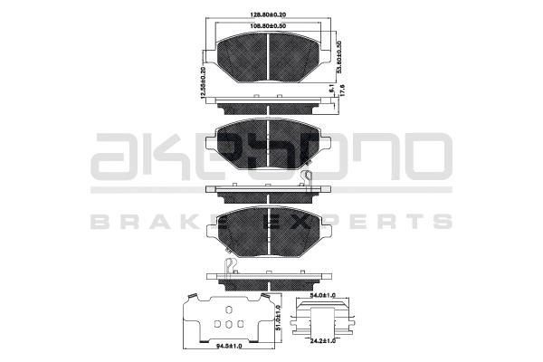 Akebono AN-946K Brake Pad Set, disc brake AN946K