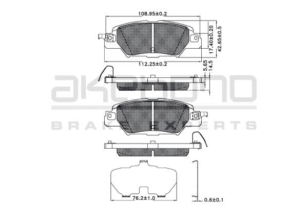 Akebono AN-944K Brake Pad Set, disc brake AN944K
