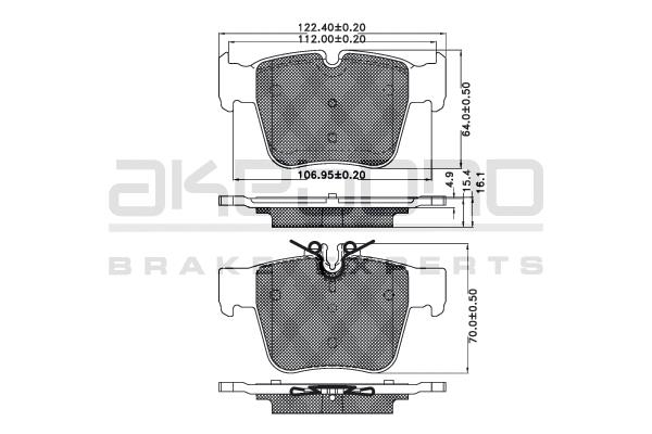 Akebono AN-942K Brake Pad Set, disc brake AN942K