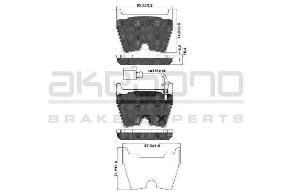 Akebono AN-938K Brake Pad Set, disc brake AN938K