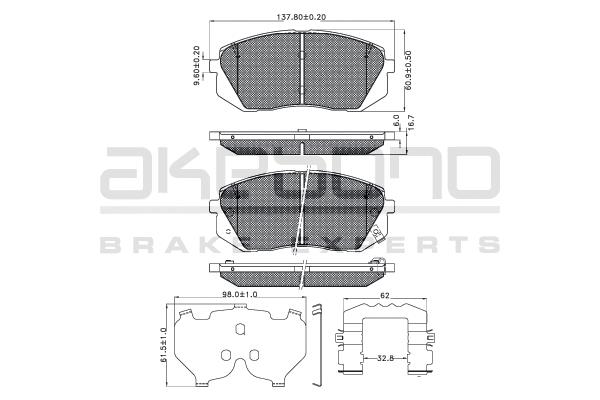 Akebono AN-937K Brake Pad Set, disc brake AN937K