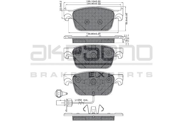 Akebono AN-934K Brake Pad Set, disc brake AN934K